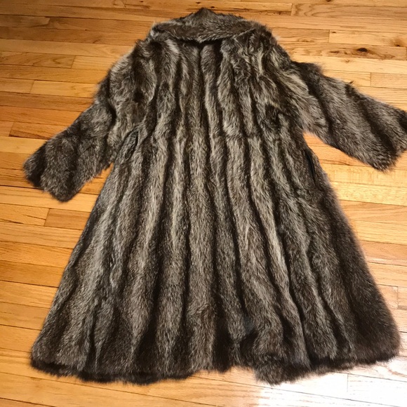 Fur coat knee long casual cocktail party evening - Picture 3 of 8